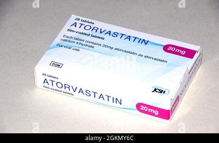 A Box Of Mg Film Coated Atorvastatin Lipitor Statin Tablets