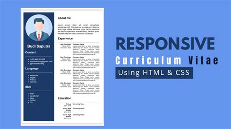 How To Create Responsive Curriculum Vitae Website Using Html And Css