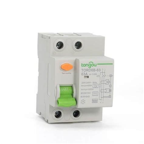 Tongou Din Rail Earth Leakage Current Breaker Dc Rccb Rcd 2p 63a 30ma 300ma Type B 6ka Core