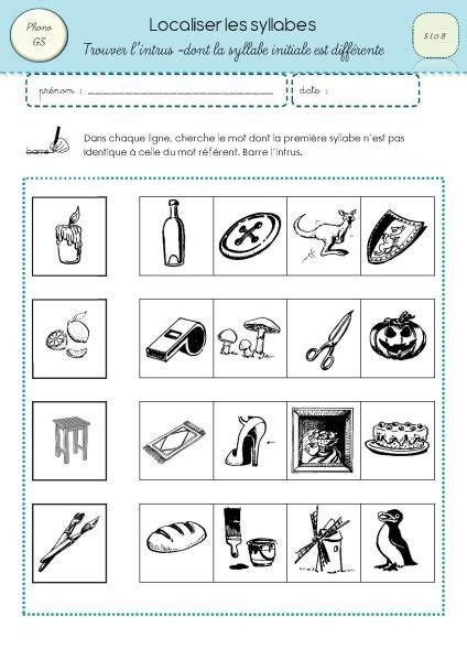 Localiser Les Syllabes Syllabes Classeurdecole Maternelle Syllabes