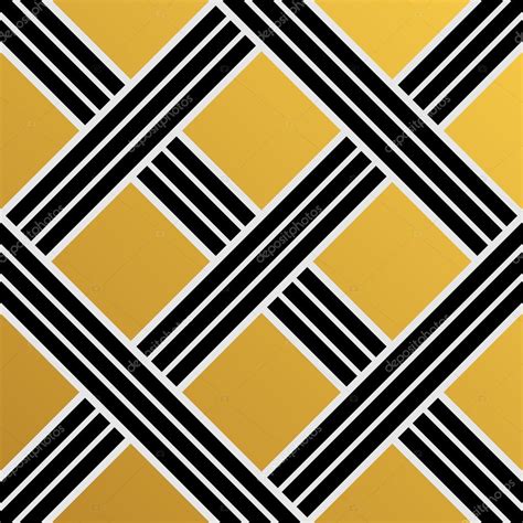 Art Deco Seamless Vintage Wallpaper Pattern Geometric Vector Golden Decorative Pattern Stock