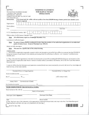 Fillable Online Verified Statement For Raffle Ticket Operations Gcvs