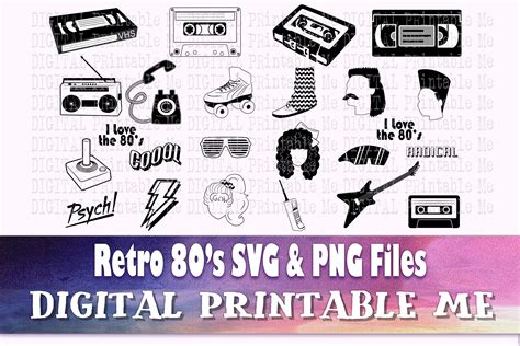 S Svg Eighties Silhouette Bundle Png Clip Art