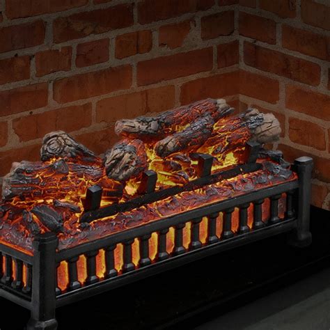 Electric Fireplace Logs Insert Wood Crackling Glowing Faux Fake Flame ...