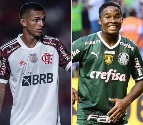 Wesley do Flamengo e Endrick do Palmeiras são os jogadores sub 20