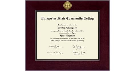 Century Gold Engraved Diploma Frame In Cordova Enterprise State