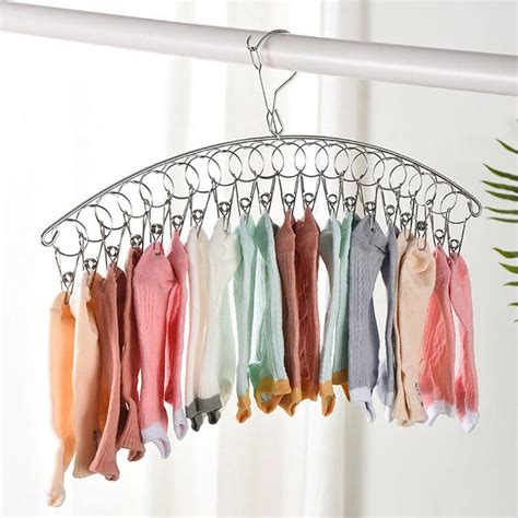 Cheap 10 16 20 Clips Stainless Steel Clothes Drying Hanger Windproof