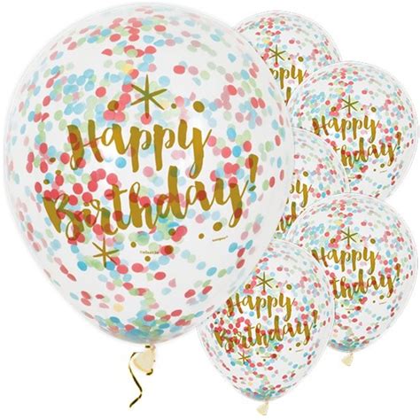 Ballons Confettis Joyeux Anniversaire Cm Party Be