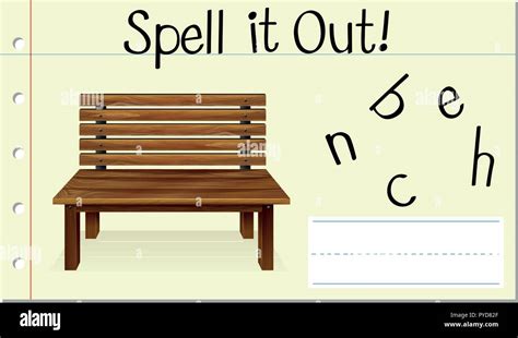 spell   bench illustration stock vector image art alamy