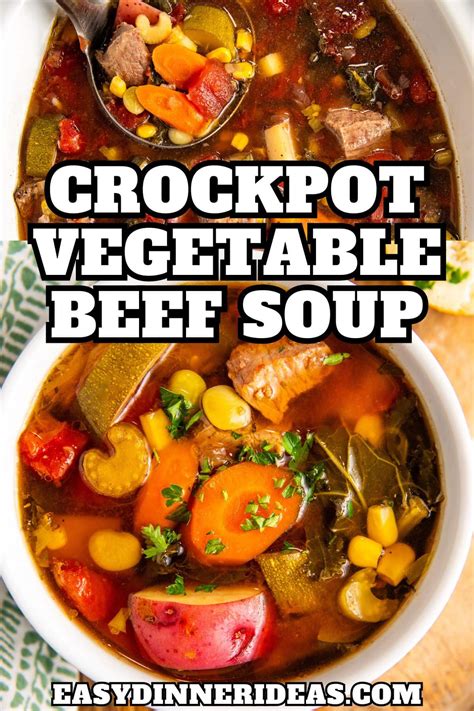 Crockpot Vegetable Beef Soup Recipe Easy Dinner Ideas