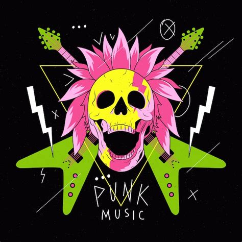 Free Vector Hand Drawn Punk Rock Illustration