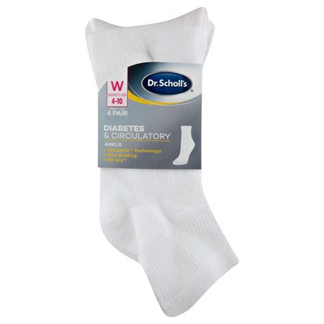 Dr Scholls Womens 4 Pack Diabetic And Circulatory Non Binding Ankle