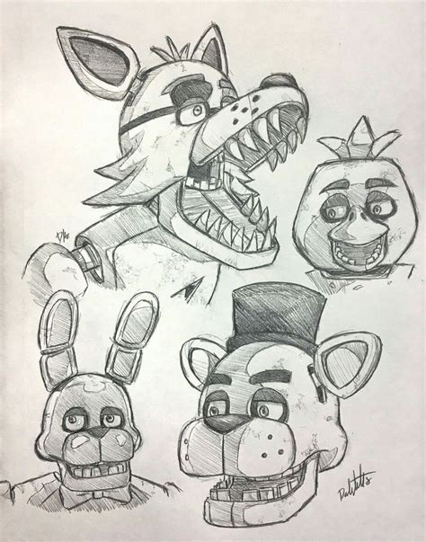 Foxy Chica Bonnie E Freddy Fnaf Drawings Cool Art Drawings Art