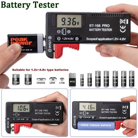 Universal Digital Lithium Battery Tester Volt Checker For 18650 Aa Aaa C D 9v 15v Button Cell