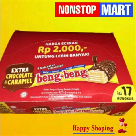 Jual BENG BENG 1 Box Wafer Extra Coklat Caramel Isi 17 Cps 25gr