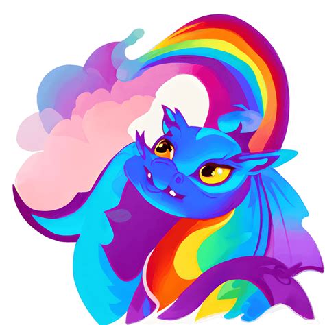 Cute Rainbow Dragon Watercolor Clipart · Creative Fabrica