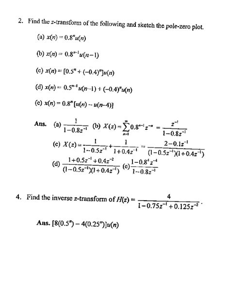 Solved Find The Z Transform Of The Following And Sketch The Chegg