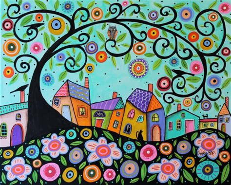 Whimsical Town Pintura Por Karla Gerard Artmajeur