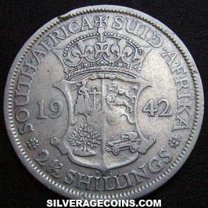 George Vi South African Silver Two And A Half Shillings Silver