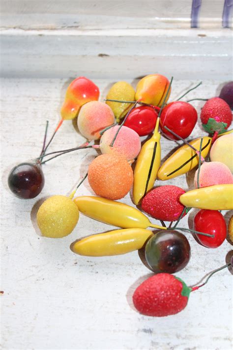 36 Vintage Christmas Fruit Ornaments For Feather Tree