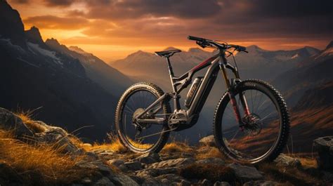 Premium AI Image | Silhouette of vintage bike at the sunset on a mountain