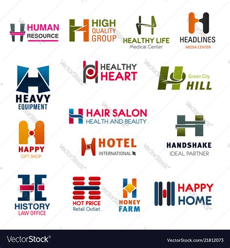 Letter H Company Brand Names And Business Icons Vector Image