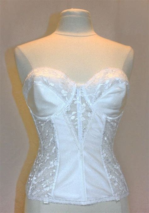 White Lace Bustier Corset Vintage Retro Sexy Wedding Prom