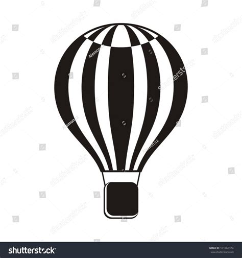 Black Vector Hot Air Balloon Icon Stock Vector Royalty Free Shutterstock