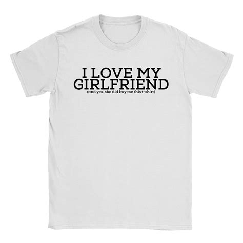 T Shirt Da Uomo I Love My Girlfriend Divertente Regalo San Valentino