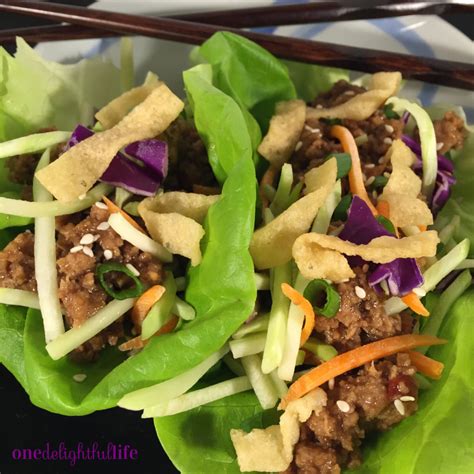 Crunchy Asian Turkey Lettuce Wraps One Delightful Life