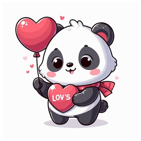 Premium Vector Cute Panda With Balloon Cartoon Vector On White Background