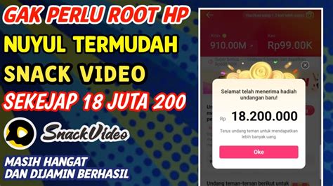 CARA TERCEPAT MENDAPATKAN JUTAAN KOIN SNACK VIDEO OTOMATIS JADI KOIN GA