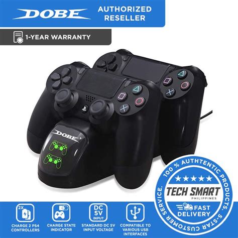 Dobe Playstation 4 Controller Charger Charging Dock Station With Led Light Indicators Compatible