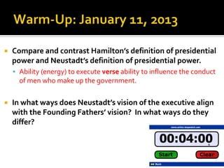 Executive Power Neustadt And Early Presidents Ppt