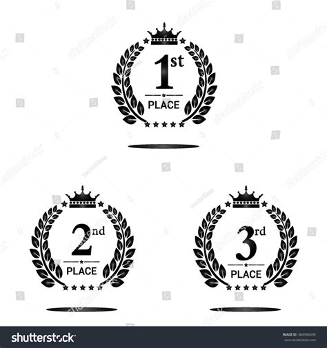 First Second Third Place Icons Award Stock Vector Royalty Free