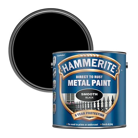 Hammerite Smoothrite Black Gloss Metal Paint 25l Diy At Bandq