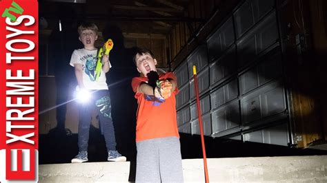 Exploring Spooky Garage And Nerf Battle In New House YouTube