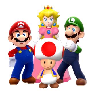 Mario, Luigi and Peach + Toad by Banjo2015 on DeviantArt