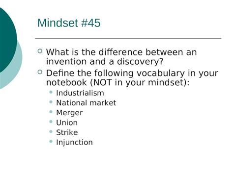 Ppt Mindset What Is The Difference Between An Invention And A