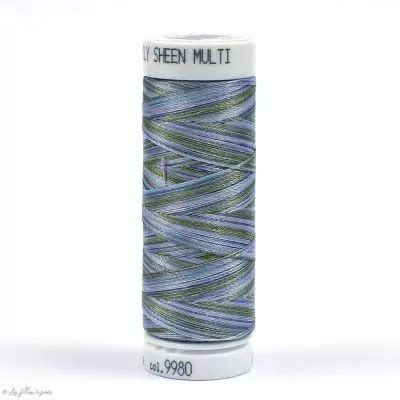 Fil à broder multicolore Polysheen 200m Mettler bleu 9980 Vente