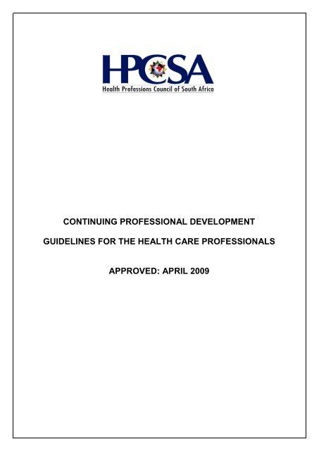 Cpd Guidelines For Practitioners Hpcsa