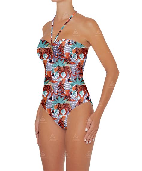 Ops Hanging Neck Strap Chest Tightening Backless One Piece Bikini Mgoobeachwear