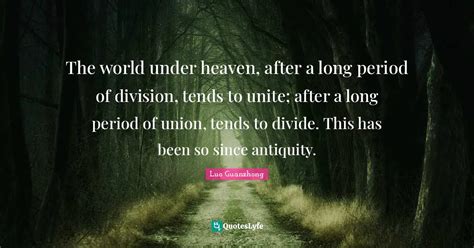 The World Under Heaven After A Long Period Of Division Tends To Unit