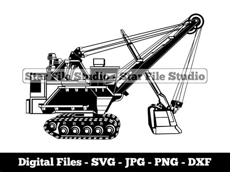 Dragline Rope Excavator 3 Svg Excavator Svg Heavy Equipment Svg