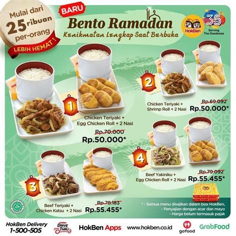 Promo Hokben Bento Ramadhan Paket Hemat + Family Deal Mulai 25 Ribuan Per Orang - scanharga