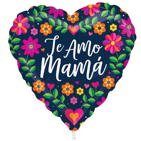 Te Amo Mama Floral Heart Balloon | 17 INCH