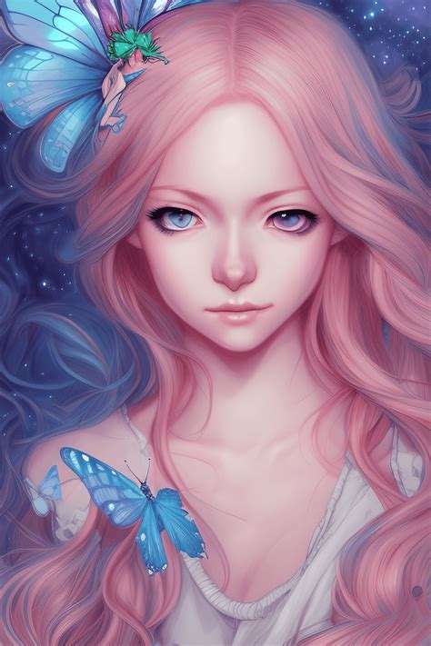 Anime Girl With Butterfly · Creative Fabrica