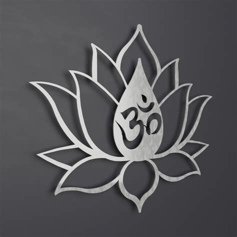 Xl Om Symbol Lotus Flower 3d Metal Wall Art Arte And Metal Touch Of