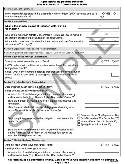 Fillable Online Waterboards Ca Annual Compliance Form State Water