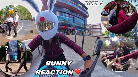 Cute Reaction On Dominar Bunny 🐰 Helmet Cover Market Reaction Dominar Cute Reaction Youtube